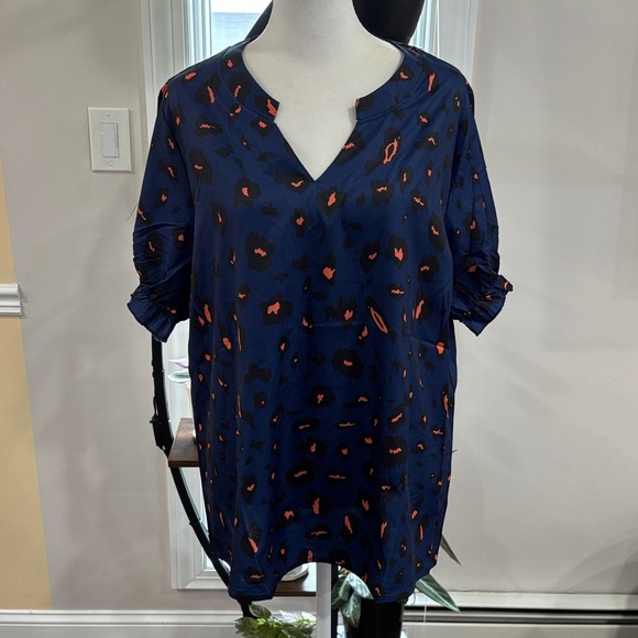 Tops - Navy Blue Printed Women's Blouse